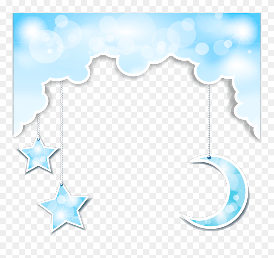 #ftestickers #clipart #moon #stars #blueskywithclouds - Pensai Nas Coisas De Cima - Png Download