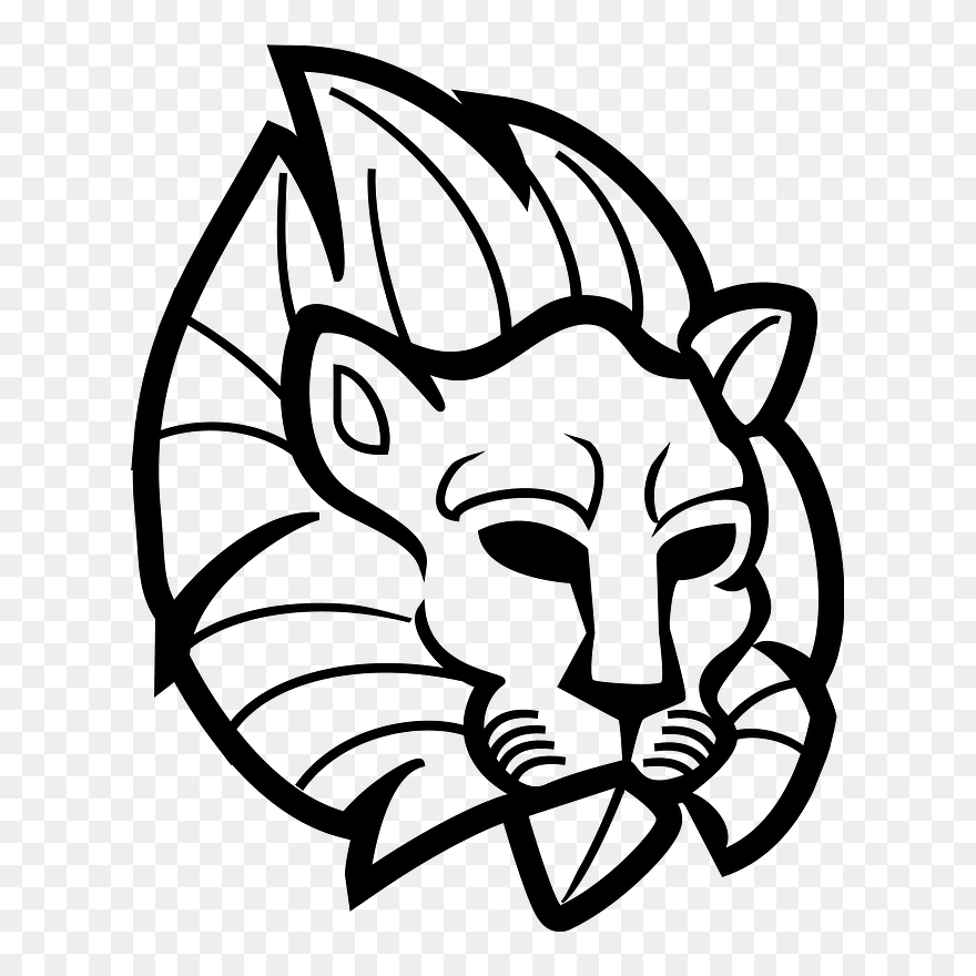 Line Art,head,art - Silhouette Tiger Logo Clipart