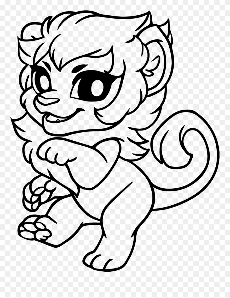 Drawn Lion Chibi - Furvilla Chibi Bases Clipart