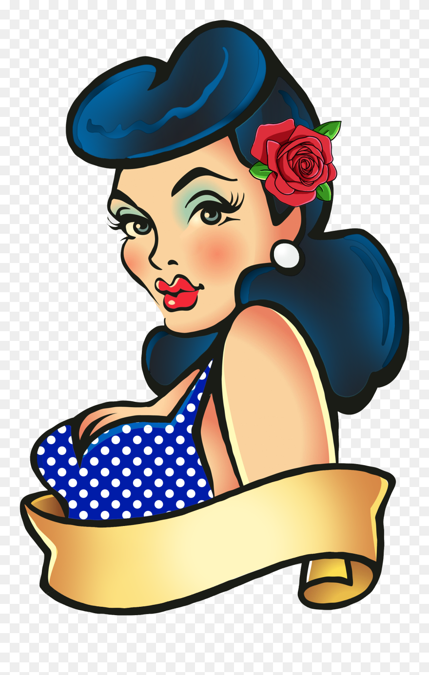Pin Up Png Hd - Cartoon Pin Up Girl Art Clipart