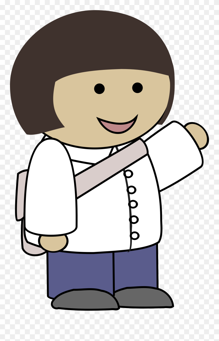 Backpack Girl Big Image - Pointing Girl Clipart Png Transparent Png