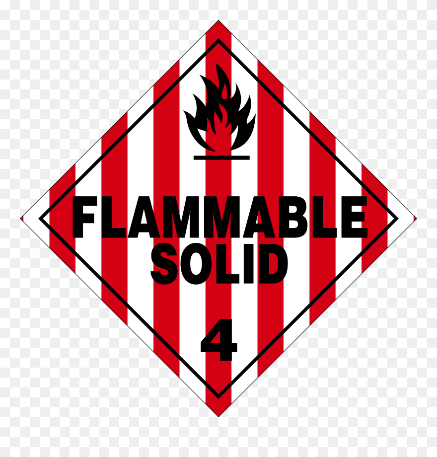 Hazmat Placard Clipart - Flammable Solid 4 Label - Png Download