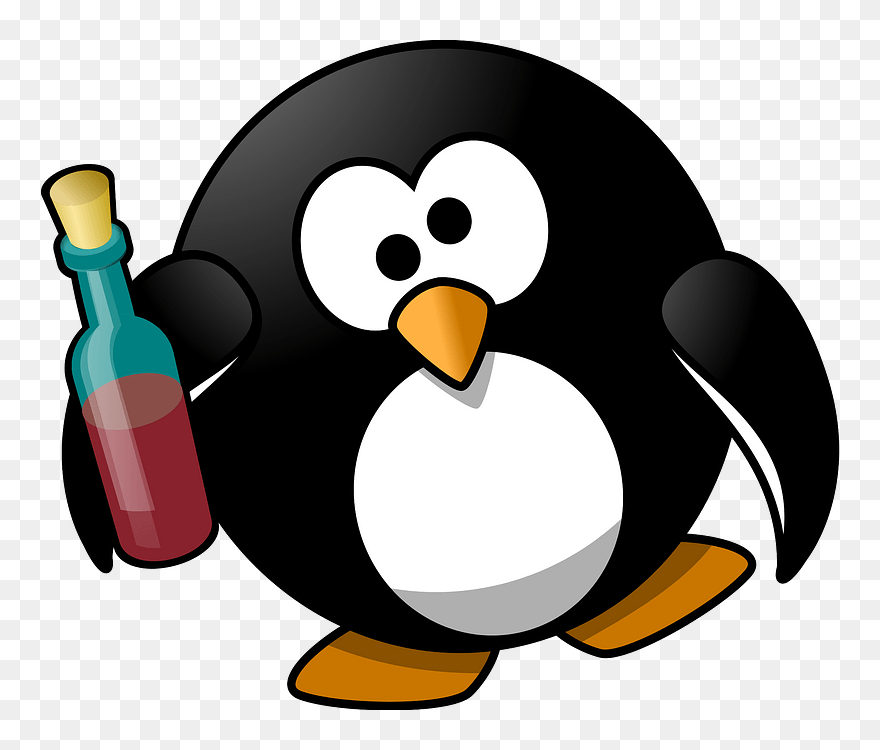 Drunk Penguin Clipart - Png Download