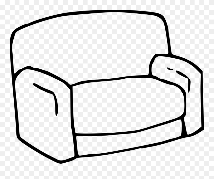 Monochrome - Simple Drawing Of Sofa Clipart