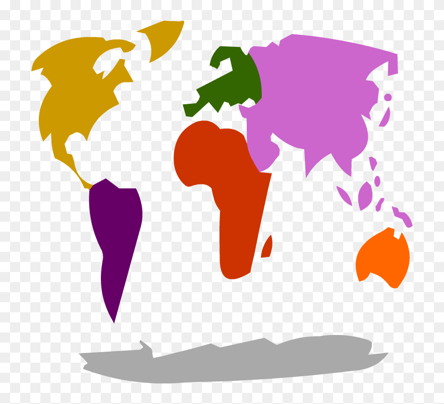 Continent Clipart Geo - Map Other Side Of Earth - Png Download