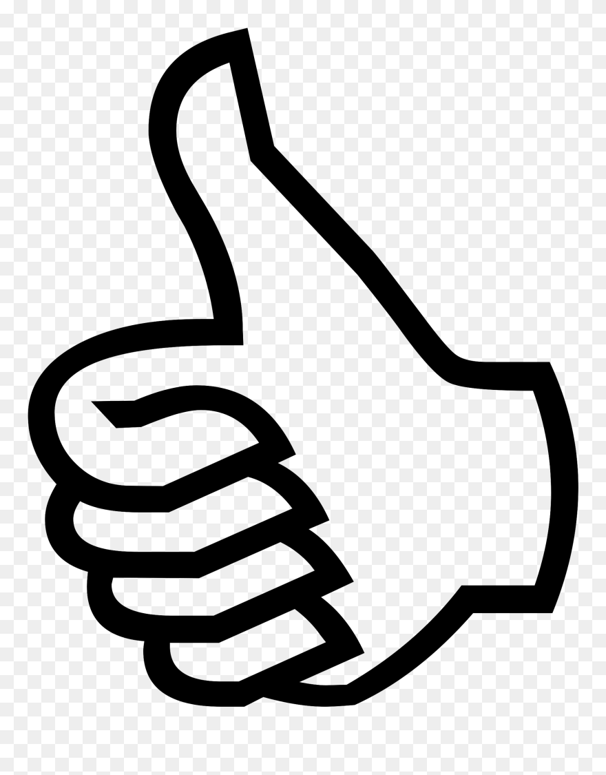Article And Thumbs Up Text Art Image - Good Black And White Clipart - Png Download