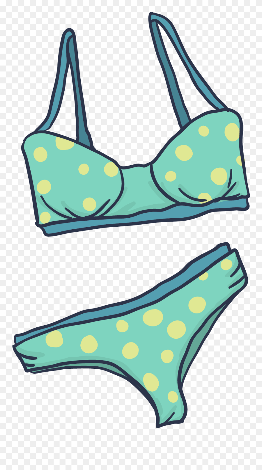 Swimsuit Bikini Clip Art - Bikini Cartoon Png Transparent Png