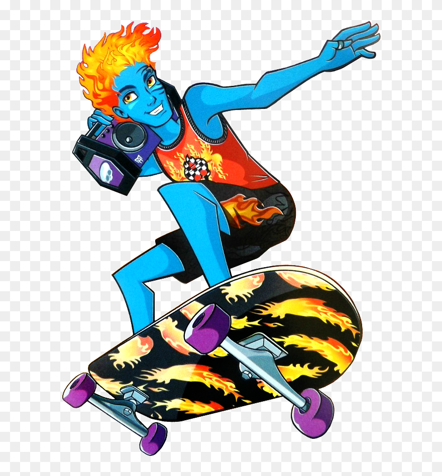 Holt Hyde On Skateboard - Monster High Holt Art Clipart