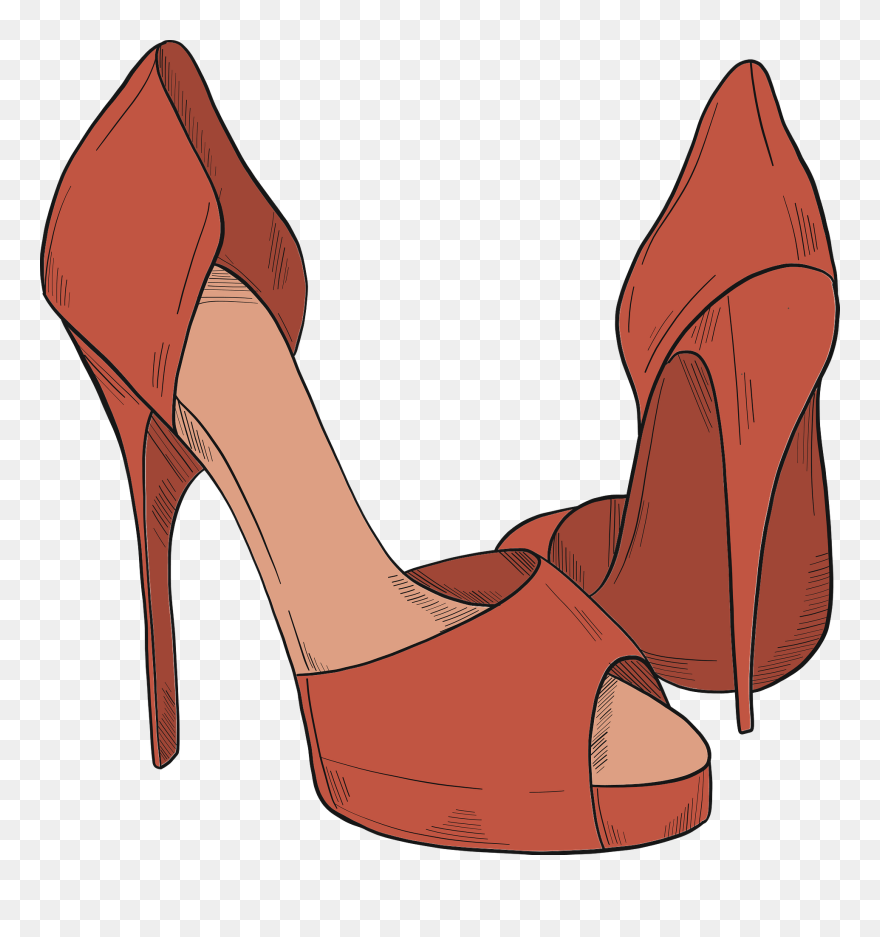 Red High Heels Clipart - Basic Pump - Png Download