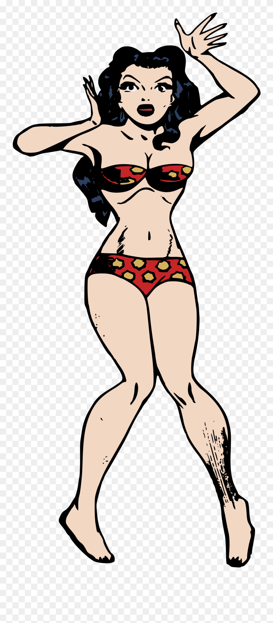 Shocked Bikini Lady Clip Arts - Portable Network Graphics - Png Download