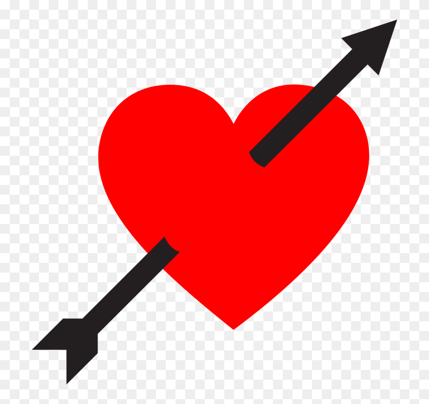 Arrow Clipart Heart - Heart With Arrow Through - Png Download