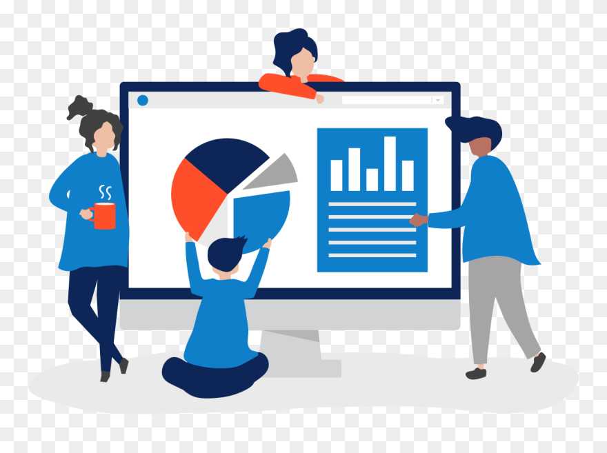 Virtual Whiteboard Conceptboard - Team Sales Vector Clipart