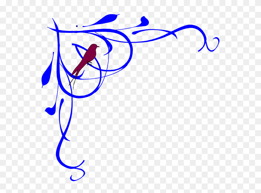 Birds 2nd Corner Frame Clip Art At Clker - Wedding Border Clipart - Png Download