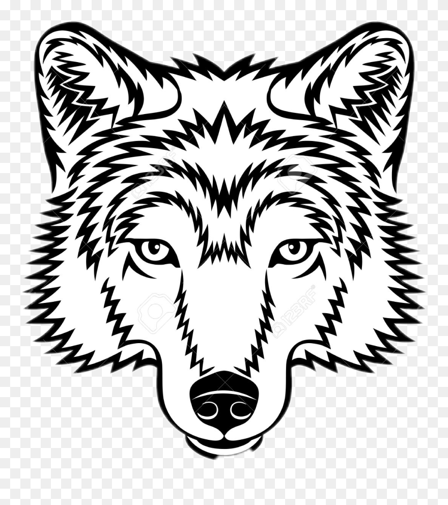 Wolf Vector Graphics Clip Art Image Logo - Unwolf Face Clipart Black And White - Png Download