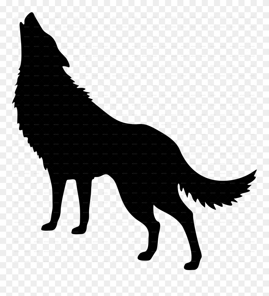 Clipart Dog Howling At Moon Clipart Free Wolf Howling - Silhouette Wolf Howling Png Transparent Png