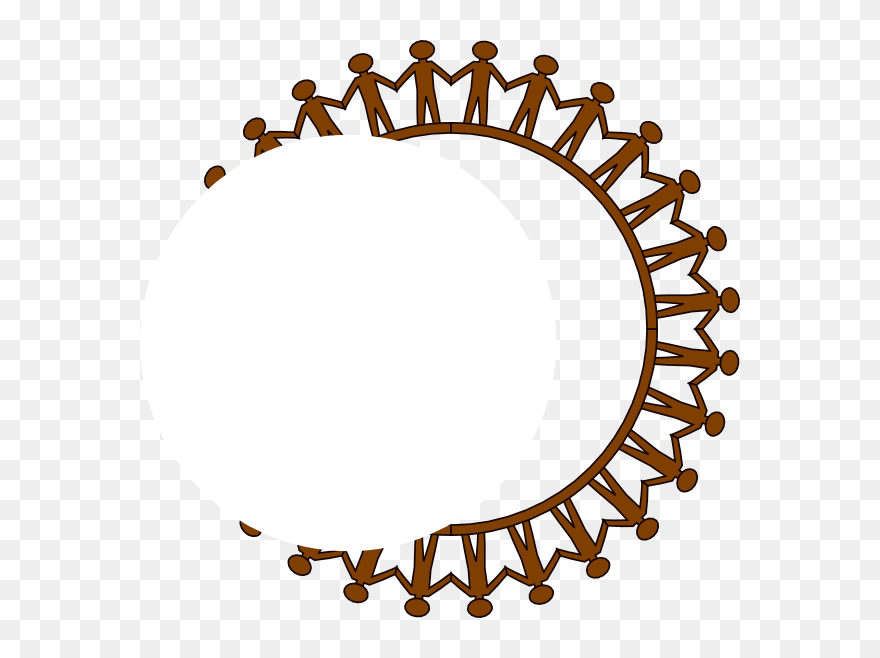 Circle Stick People Black No Border Clip Art At Pngio - People Holding Hands Circle Transparent Png