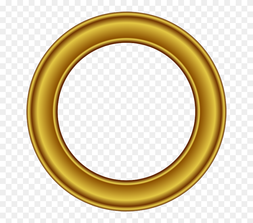 Picture Frame Circle Gold Clip Art - Gold Circle Frame Clipart - Png Download
