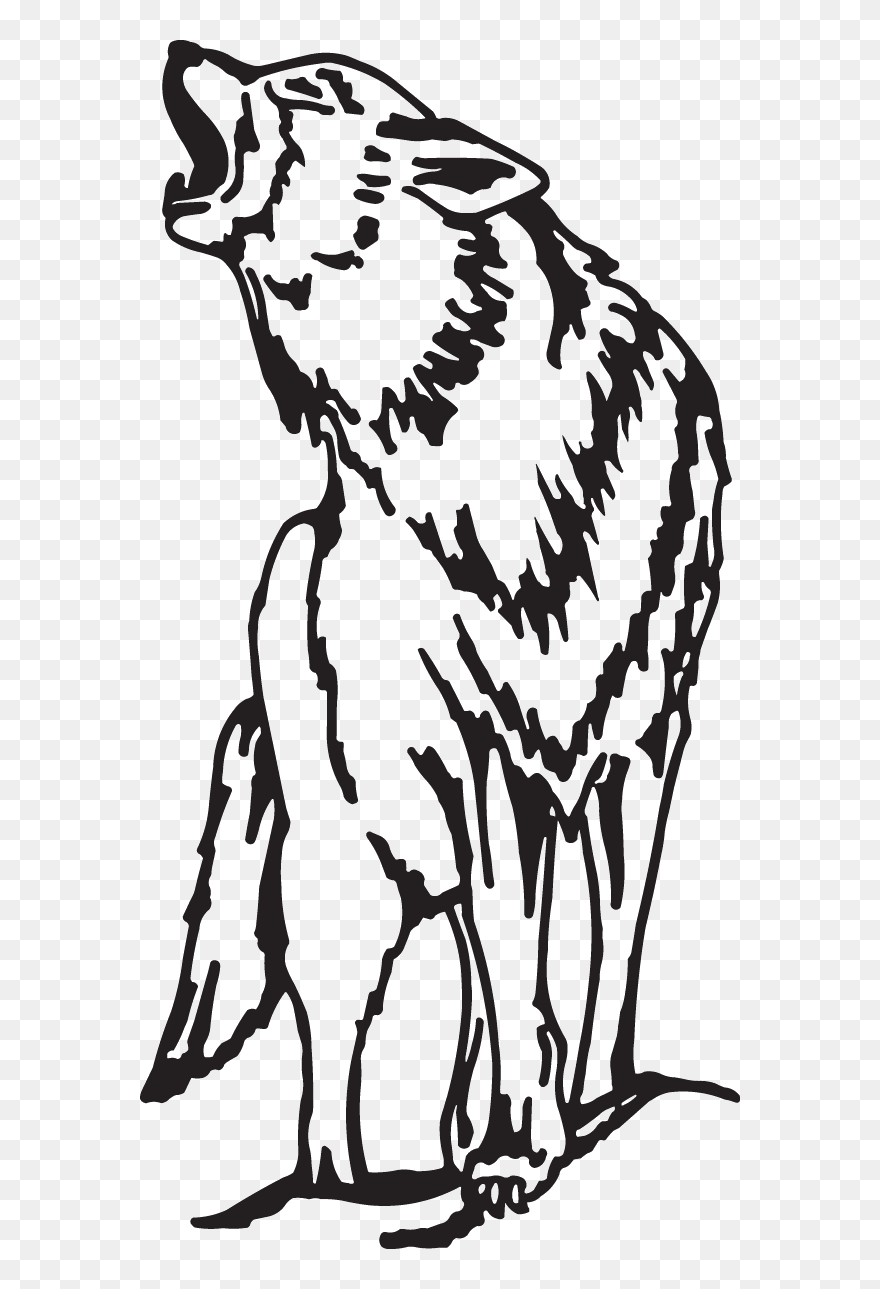 Lone Wolf Decal - Simple Lone Wolf Howling Clipart