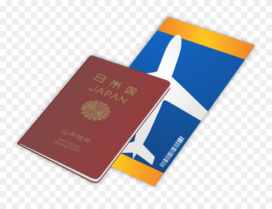 Japanese And Ticket Big - Passports And Air Ticket Clipart