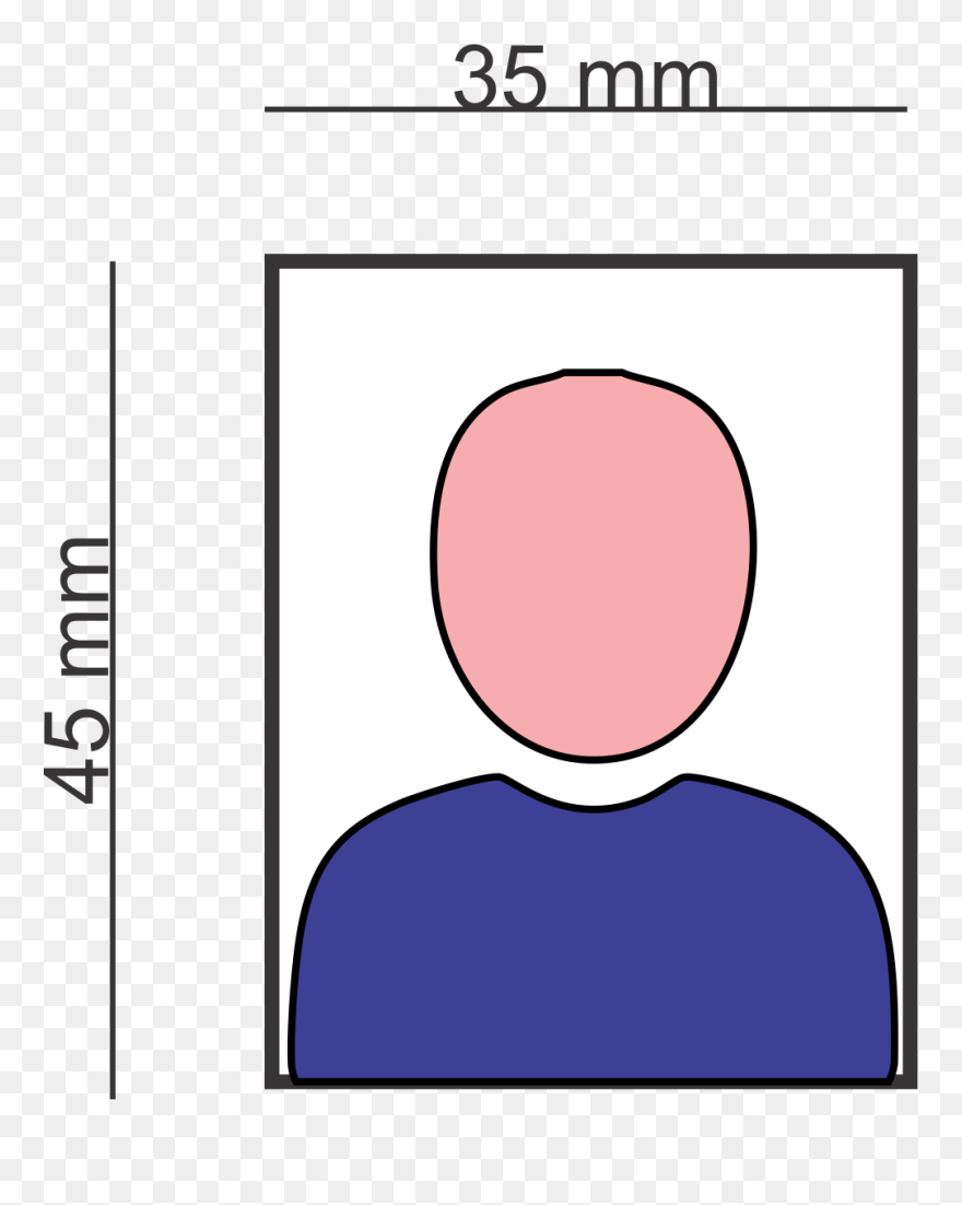 Passport Clipart Cartoon - Passport Size Photo Outline - Png Download