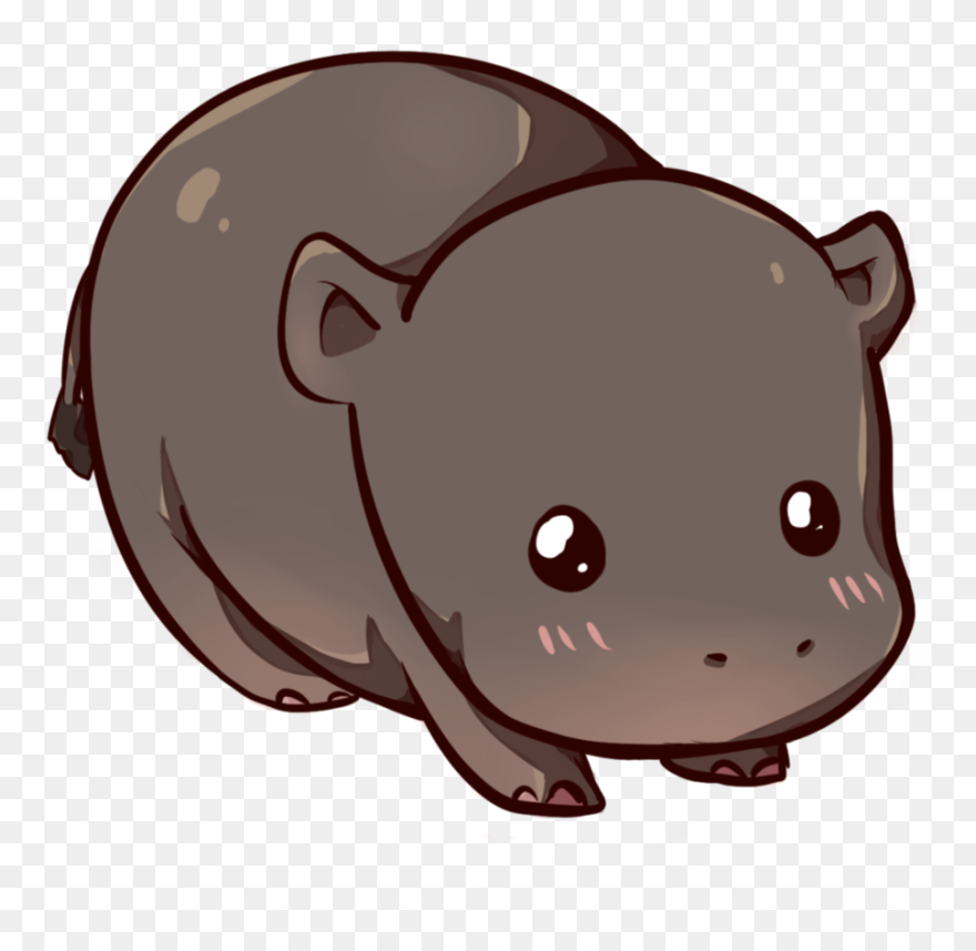 Kawaii Hippopotamus Clipart