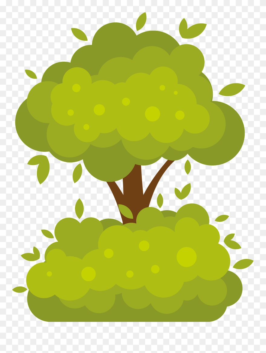Tree In The Bush Clipart - Illustration - Png Download