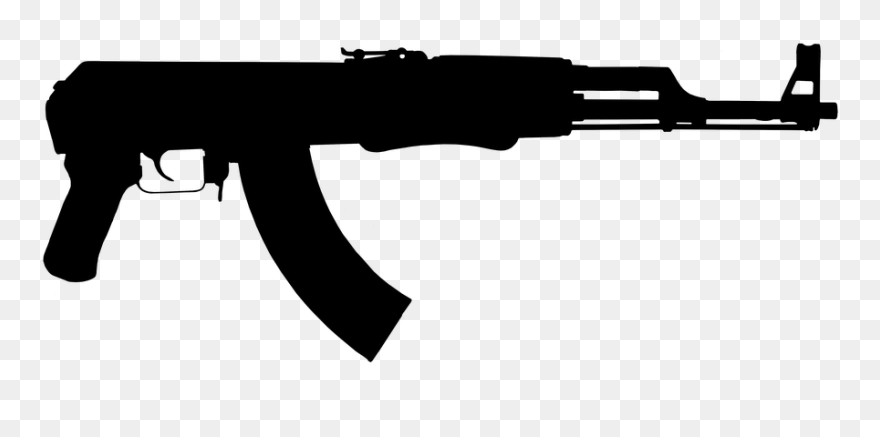 Download Transparent Ak 47 Clipart - Ak 47 Silhouette Png (#5407182