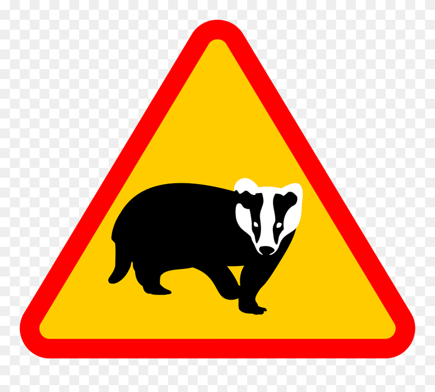 Badger Warning Road Sign Clipart