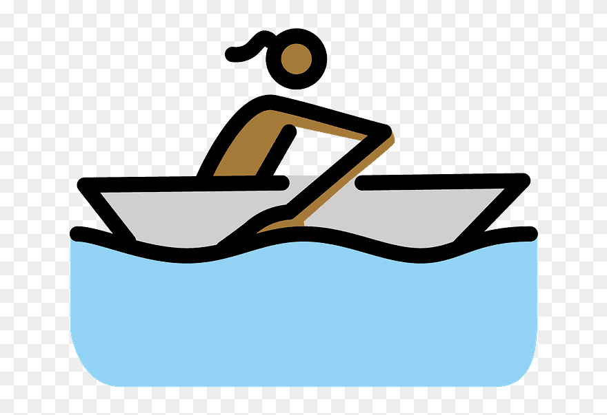 Woman Rowing Boat Emoji Clipart - Clip Art - Png Download