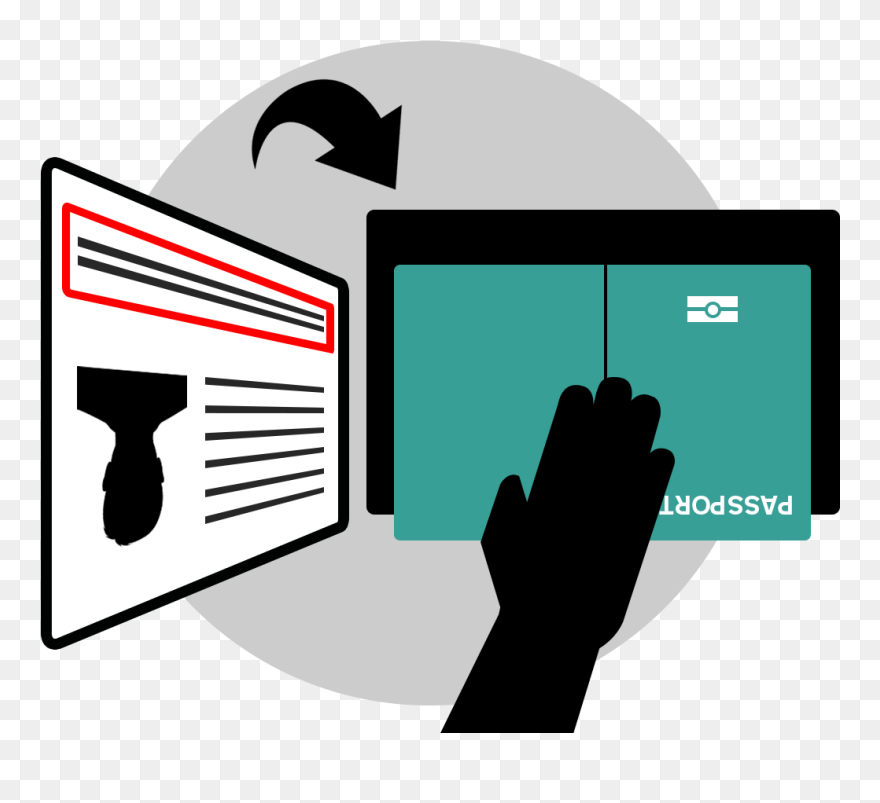 Place Your Passport Face Down On The Scanner Clipart