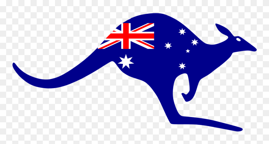 Gain A Passport - Kangaroo With Australian Flag Clipart