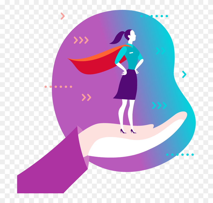 Image Of Woman With Superhero Cape Looking Proud - Personal Branding Clipart