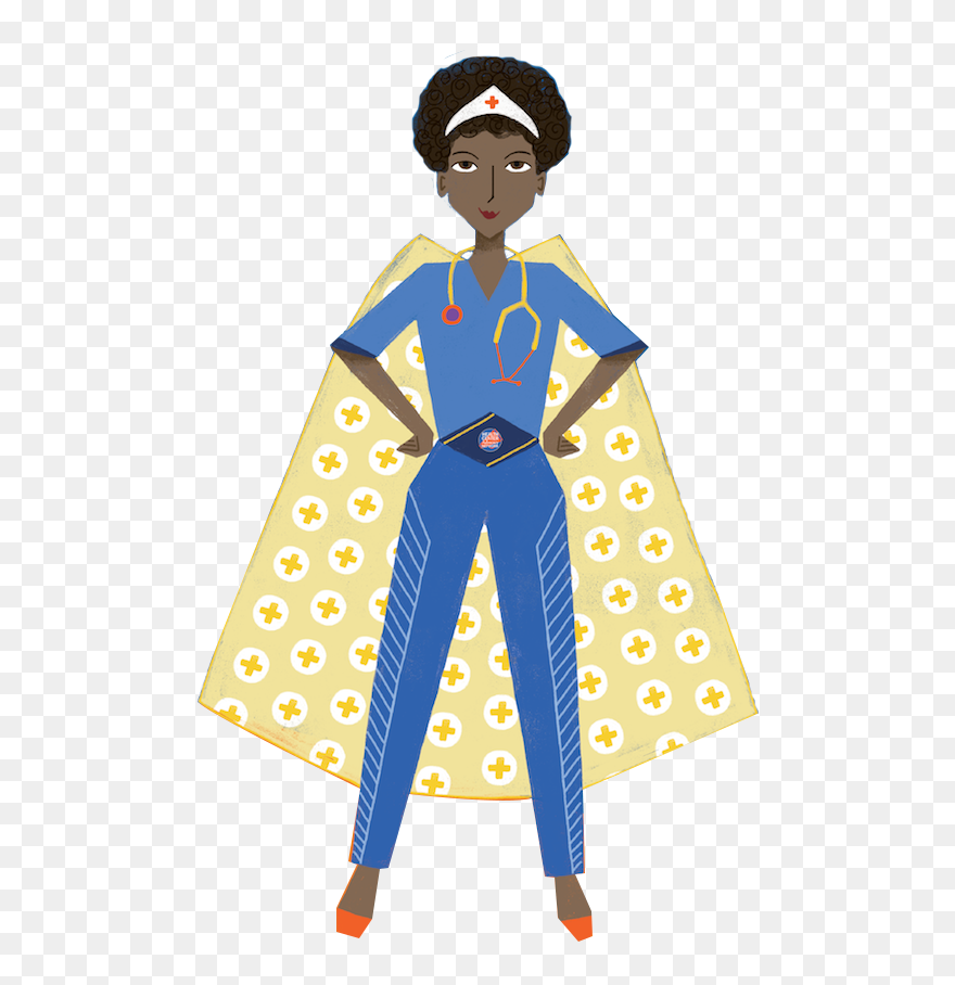 Nurse With Cape - Superhero Nurse Clipart