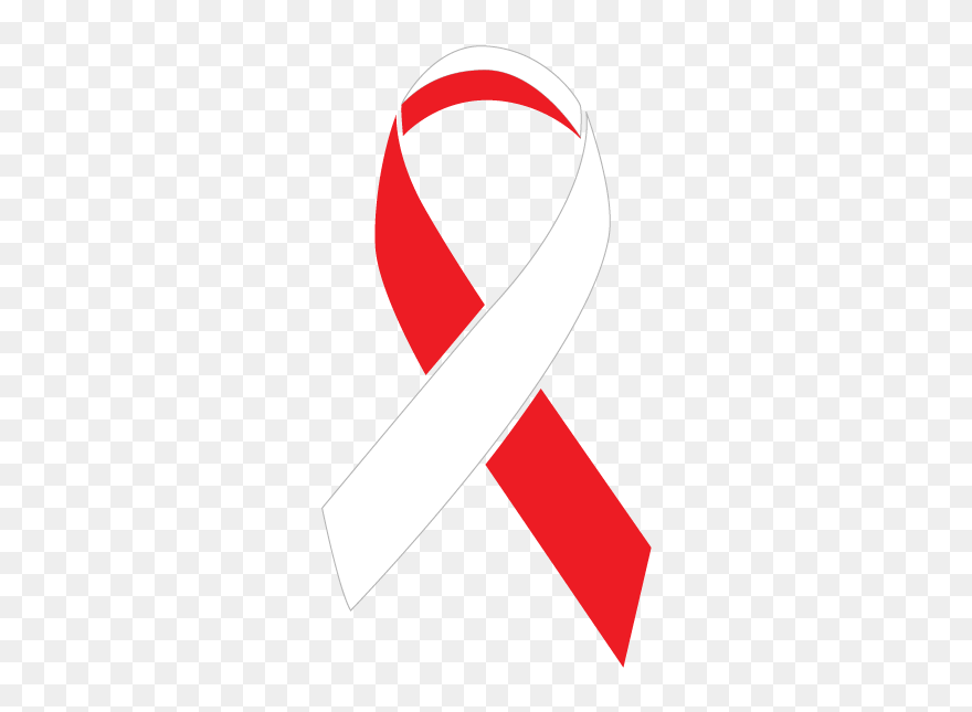 Red And White Colored Squamous Cell Carcinoma Ribbon - Cervical Cancer Ribbon Png Clipart