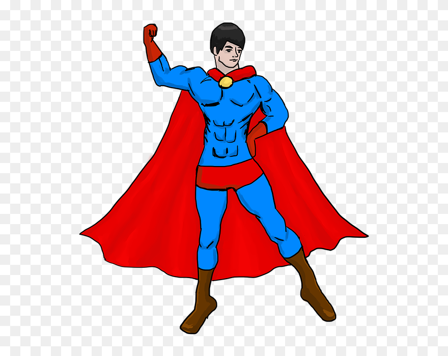Superhero Images Free - Superman Tegning Med Farve Clipart
