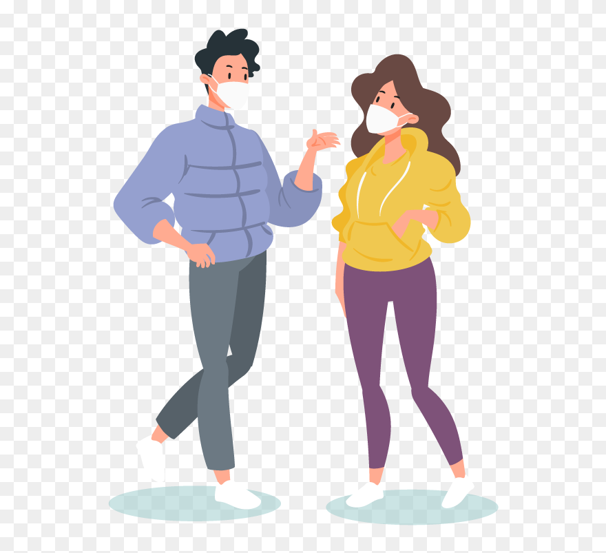 Office - People Wearing Mask Vector Clipart