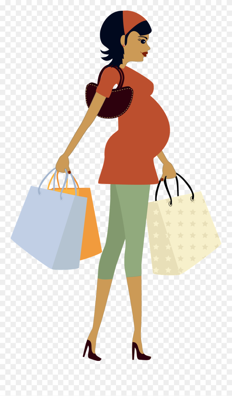 Transparent Pregnant Woman Png - Png Pregnant Shopping Clipart