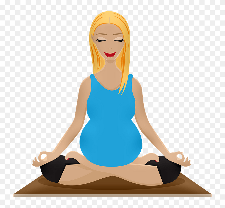 Pregnant Woman Doing Yoga Clipart - Png Download