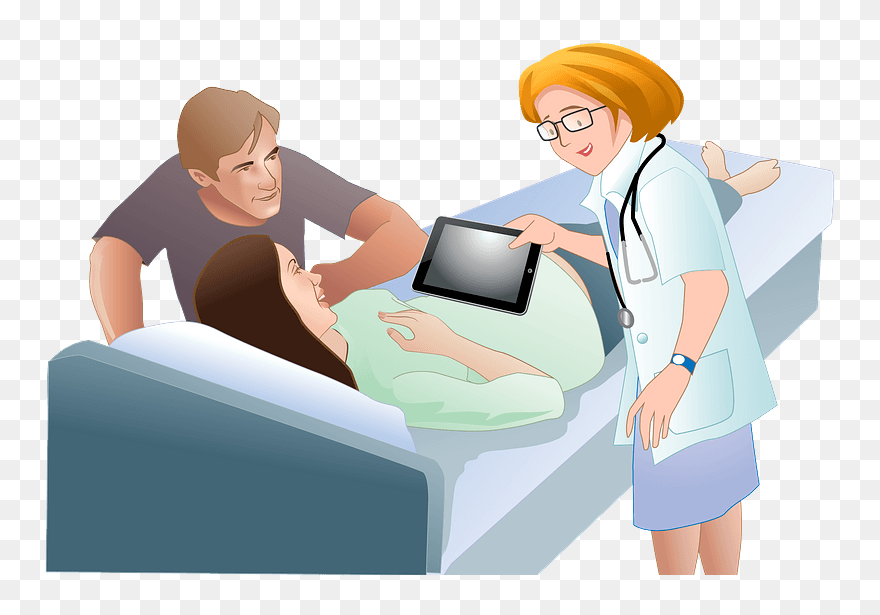 Pregnant Woman Doing Sonography Clipart - Pregnancy - Png Download