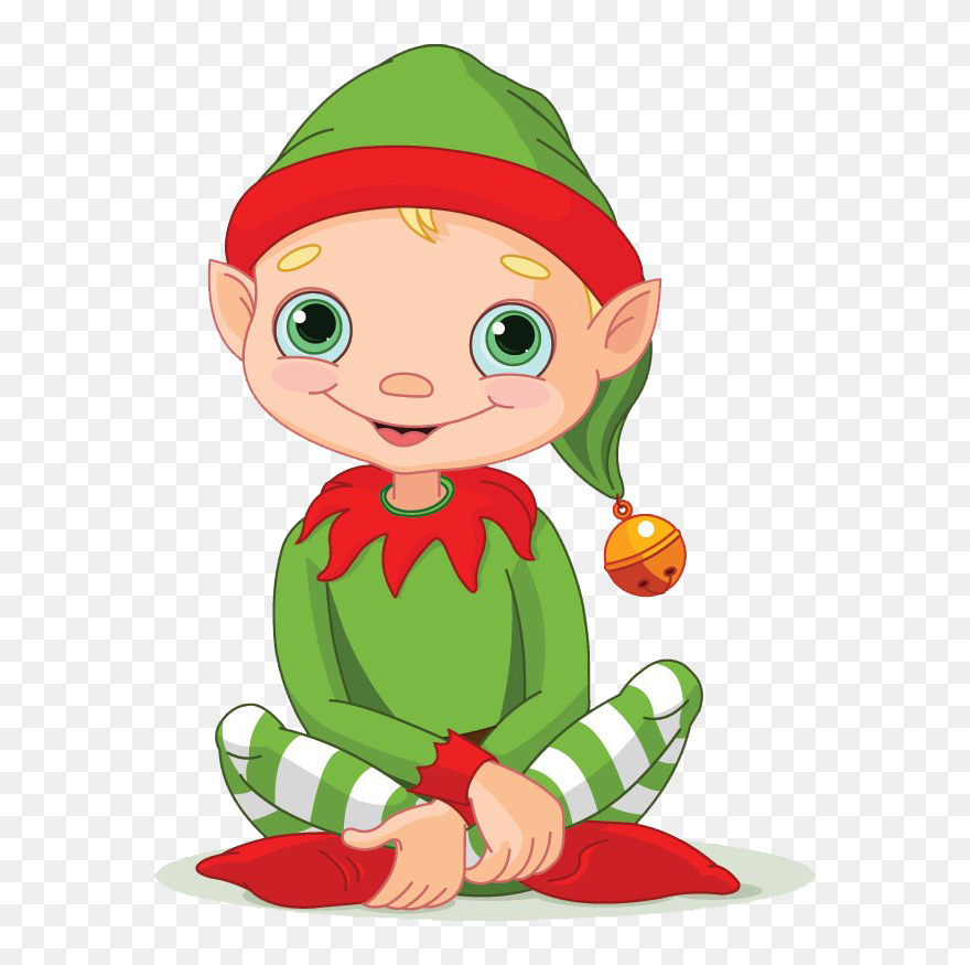 Cute Clipart Christmas Elf - Png Download