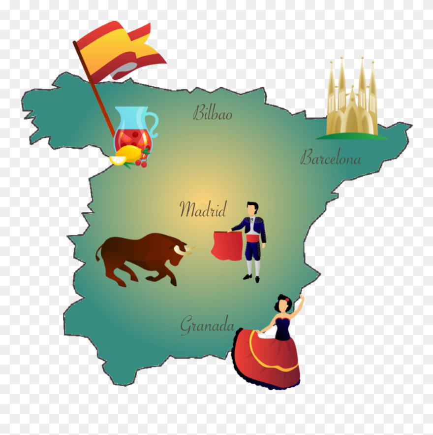 Happy Hour Spanish The - Spain Map Clipart - Png Download