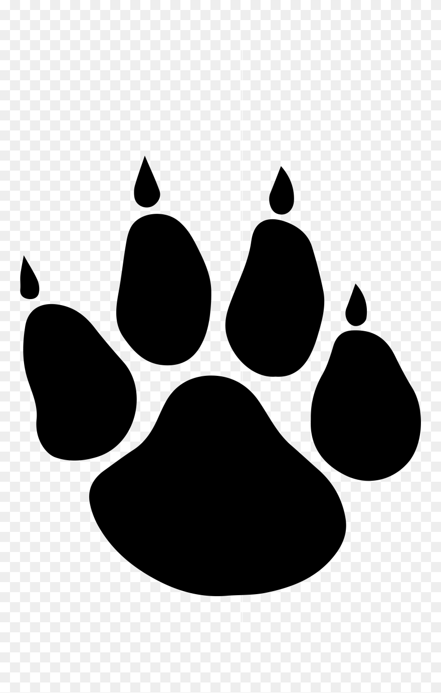 Svg Black And White Download Clip Art Bear Prints Image - Transparent Wolf Paw Png