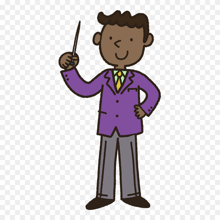 African Instructor Man Clipart - Male Teacher Clipart - Png Download