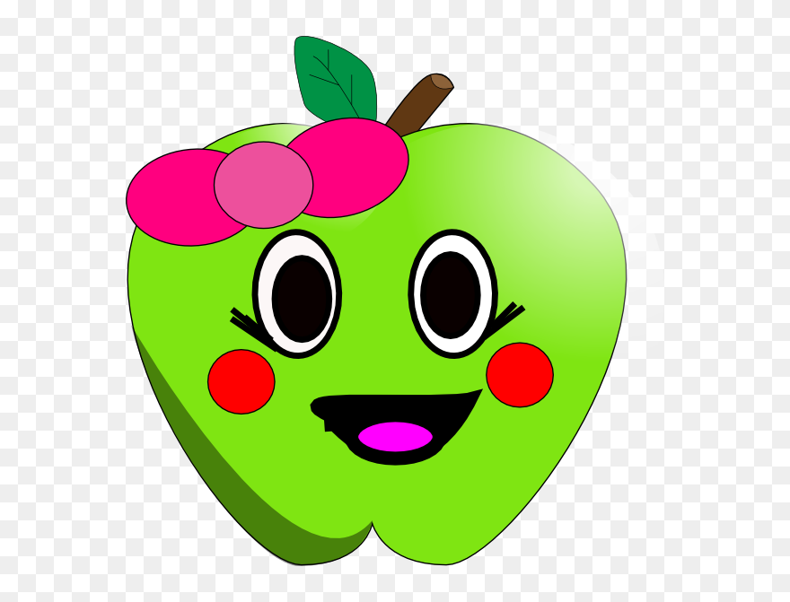 Happy Apple Clipart - Clip Art Cute Apple - Png Download