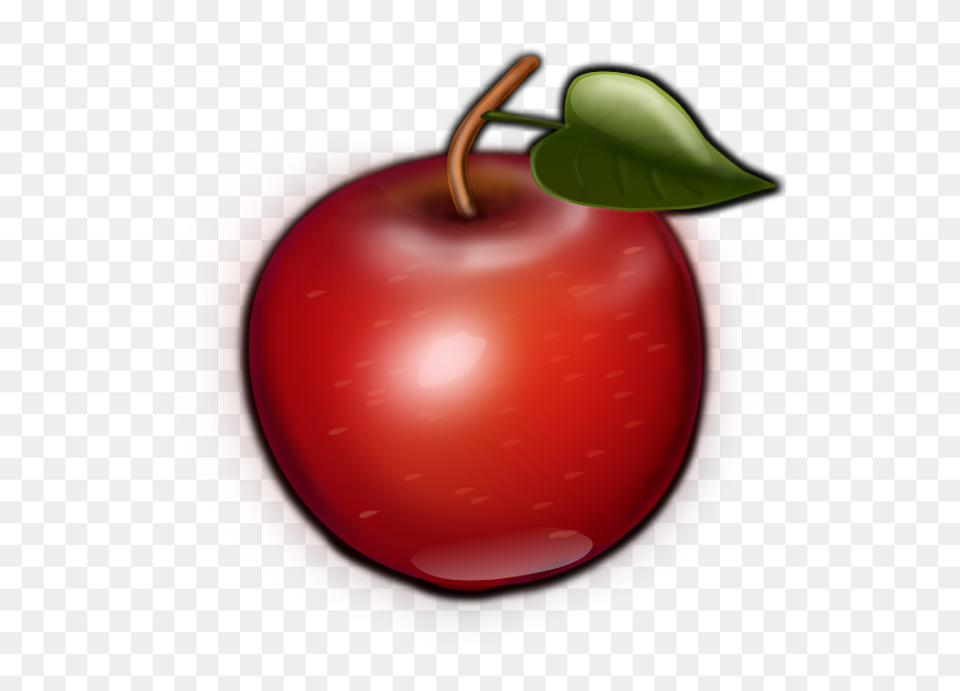 Vector Image Of Brown Tip And Green Leaf Apple - Candy Apple Clipart