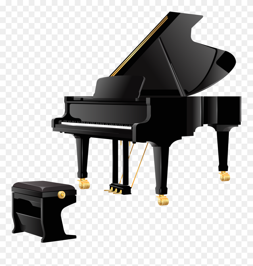 Transparent Piano Clip Art - Transparent Background Grand Piano Png