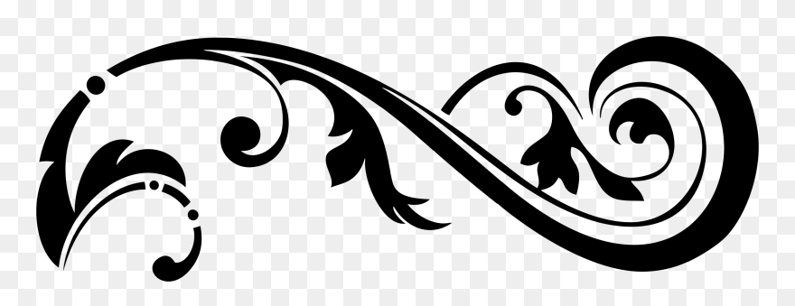 Silhouette Ornament Clip Art - Flourish Clipart - Png Download
