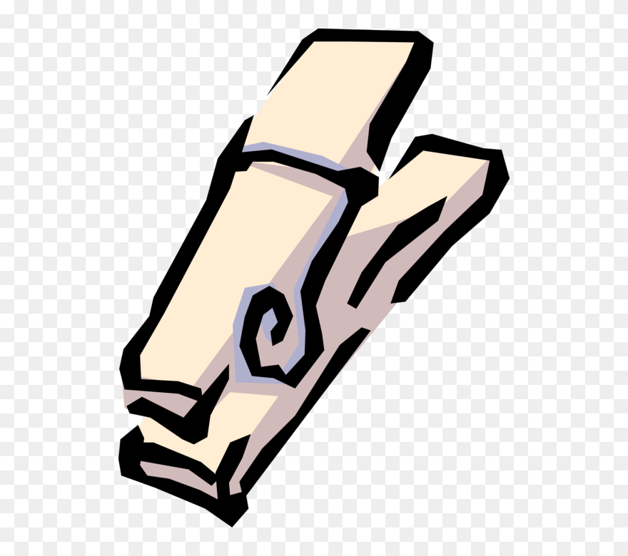 Vector Illustration Of Clothespin Or Clothes-peg Fastener Clipart