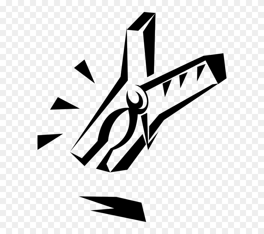 Vector Illustration Of Clothespin Or Clothes-peg Fastener - Emblem Clipart