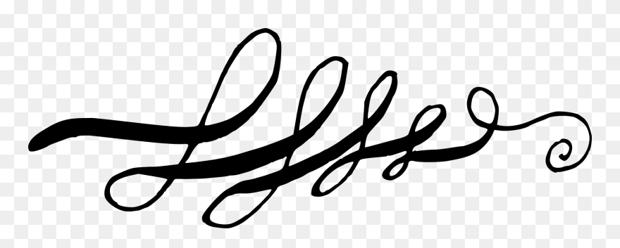 Calligraphic Swirls Flourishes 19 - Line Art Clipart